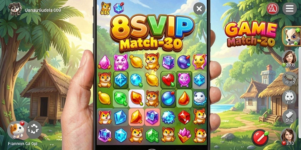 Gameplay Match-3 yang seru dan penuh warna di 8SVIP.