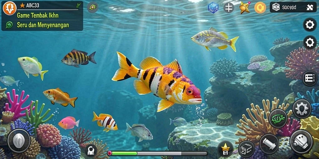Tampilan gameplay ABC33 yang menarik dengan aksi Tembak Ikan.