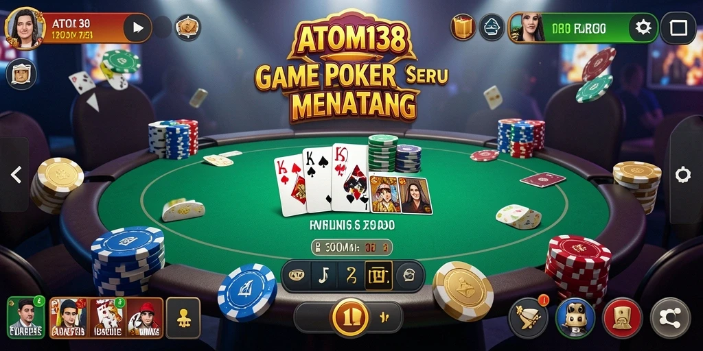 Tampilan seru gameplay Poker di ATOM138 yang menarik.