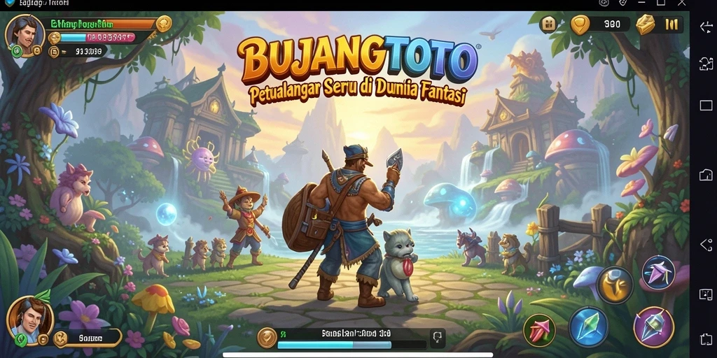Tangkapan layar utama BUJANGTOTO menampilkan pertarungan epik dan karakter kuat.