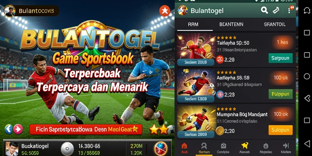 Tampilan gameplay Sportsbook yang dinamis dan menarik di BULANTOGEL.