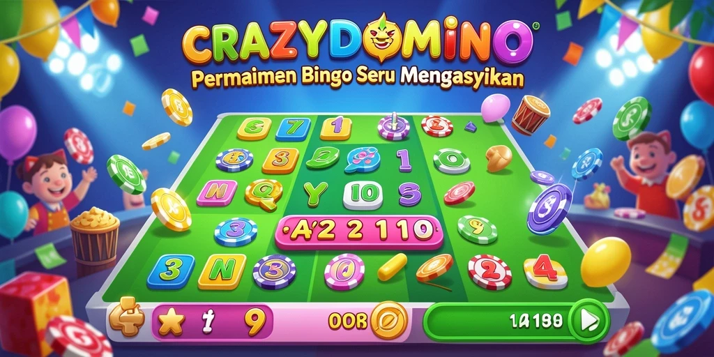 Tampilan gameplay Bingo yang menarik di CRAZYDOMINO.