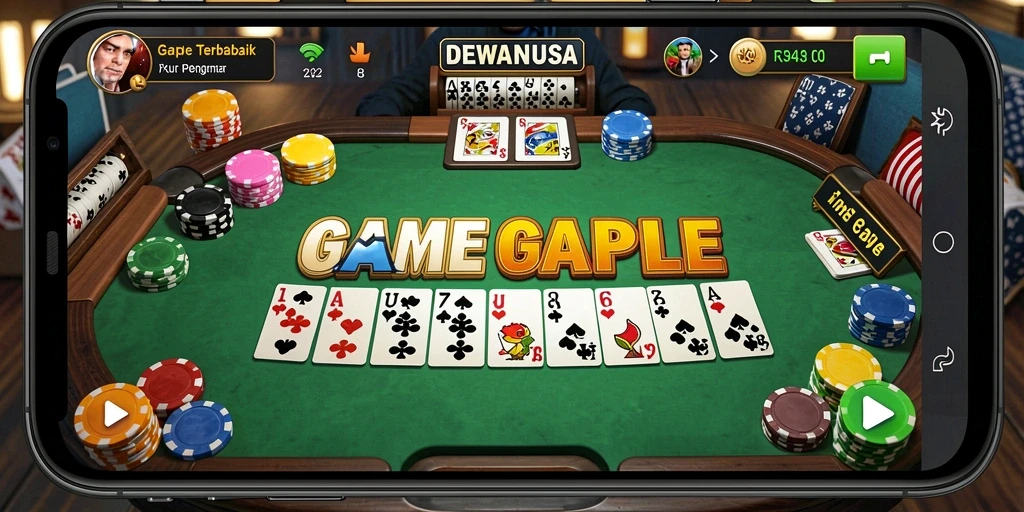 Screenshot gameplay DEWANUSA dengan suasana Gaple yang seru.