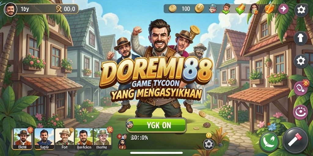 Tampilan gameplay DOREMI88 dengan aktivitas manajemen bisnis.