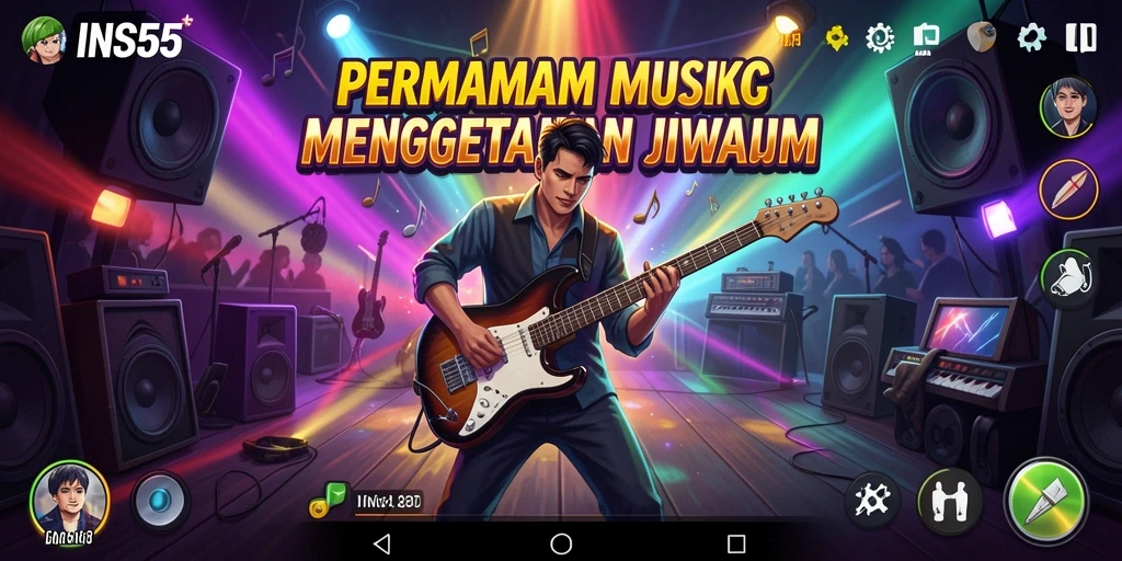 Tampilan screenshot yang menunjukkan gameplay musik seru INS55.