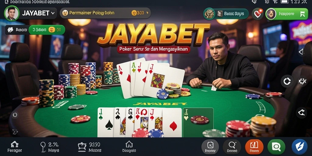 Tampilan gameplay seru dari permainan Poker JAYABET.