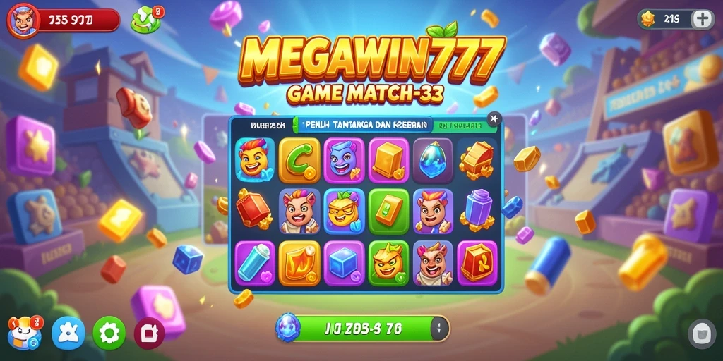 Tangkapan layar gameplay Match-3 MEGAWIN777 yang menarik.