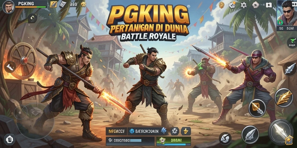 Tampilan gameplay epik di PGKING Battle Royale.