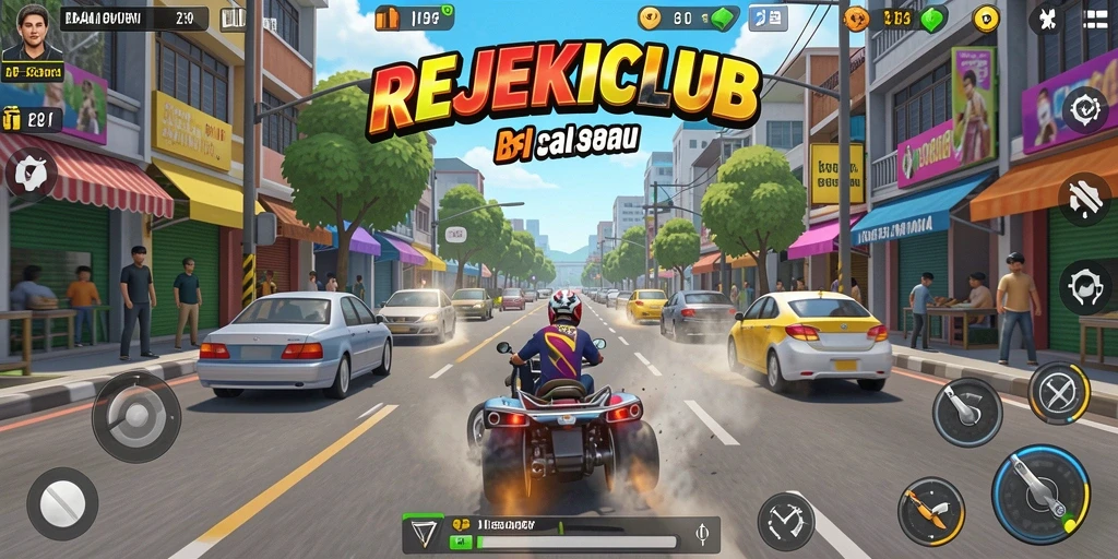 Gameplay Racing yang mendebarkan dalam REJEKICLUB.