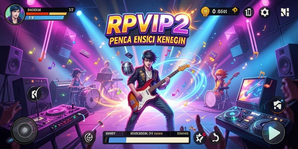 Tangkapan layar RPVIP2 menampilkan gameplay musik yang seru dan interaktif.