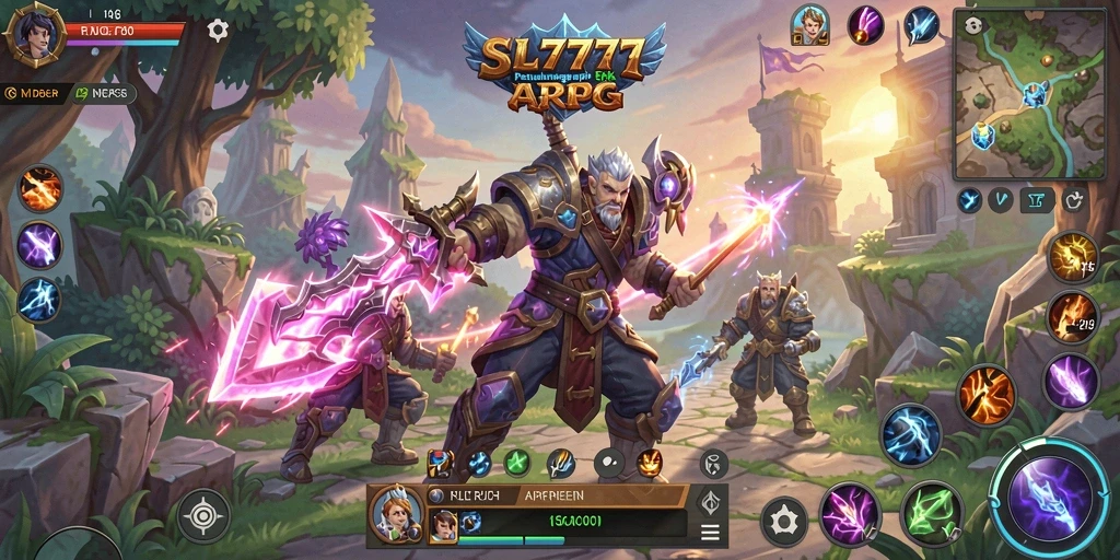 Tangkapan layar menampilkan pertarungan seru dalam SL777 dengan efek visual yang memukau.