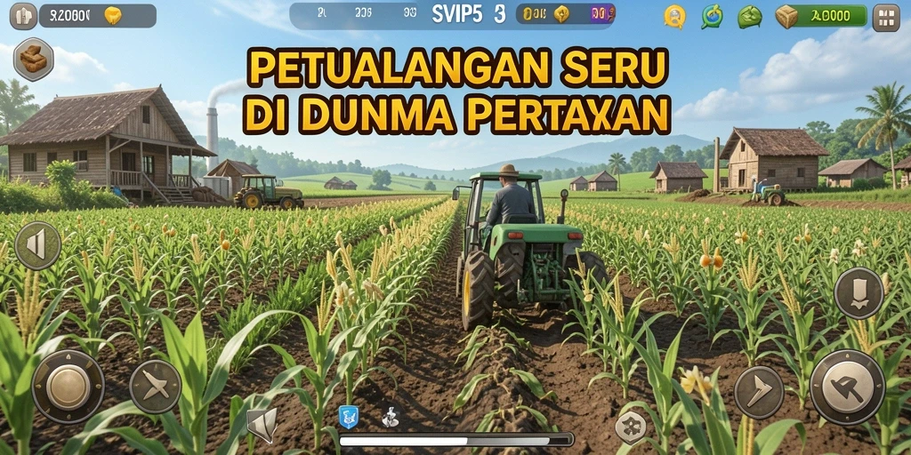 Tampilan gameplay mengasyikkan dalam SVIP5 saat bertani.